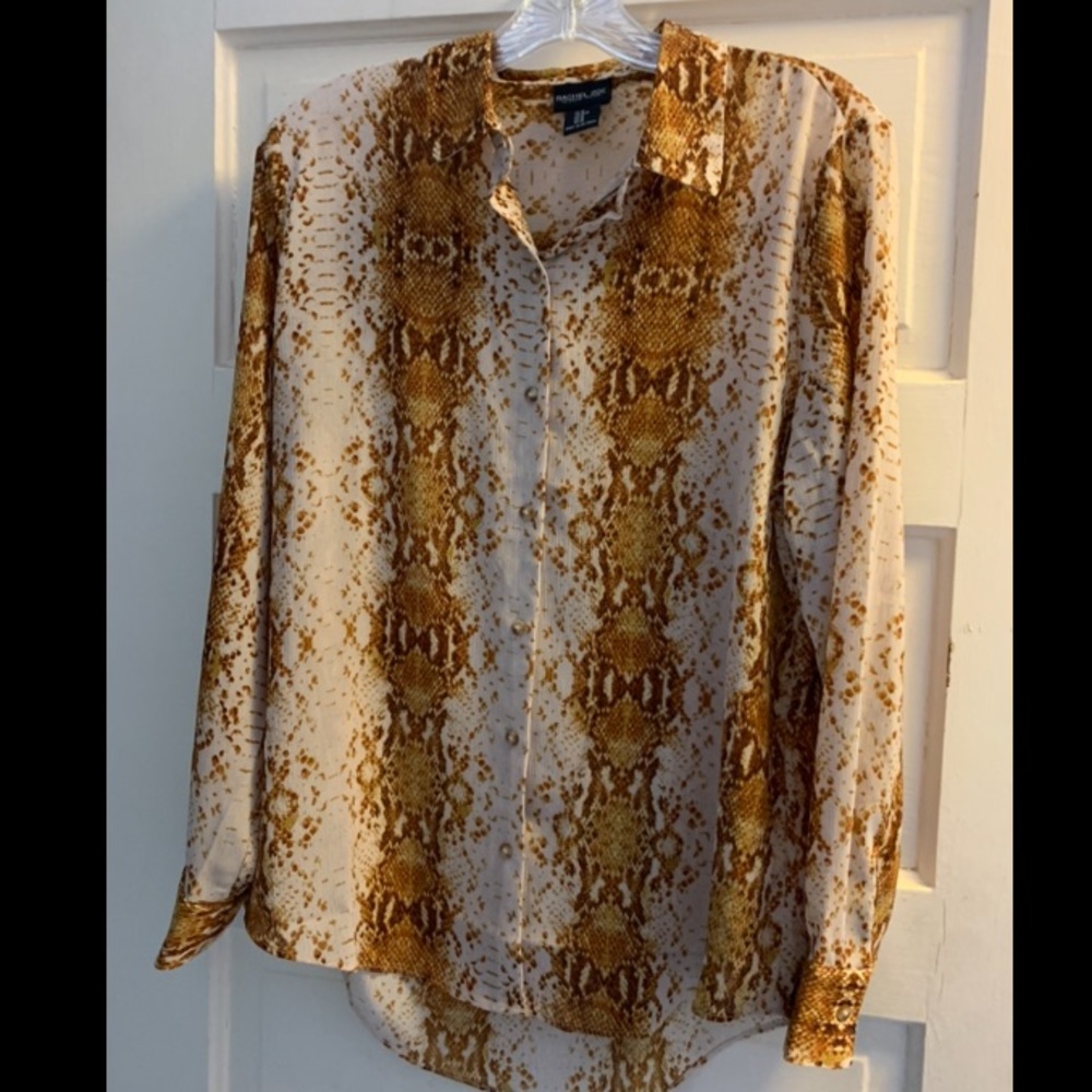 Rachel Zoe Snake-print Button down Blouse